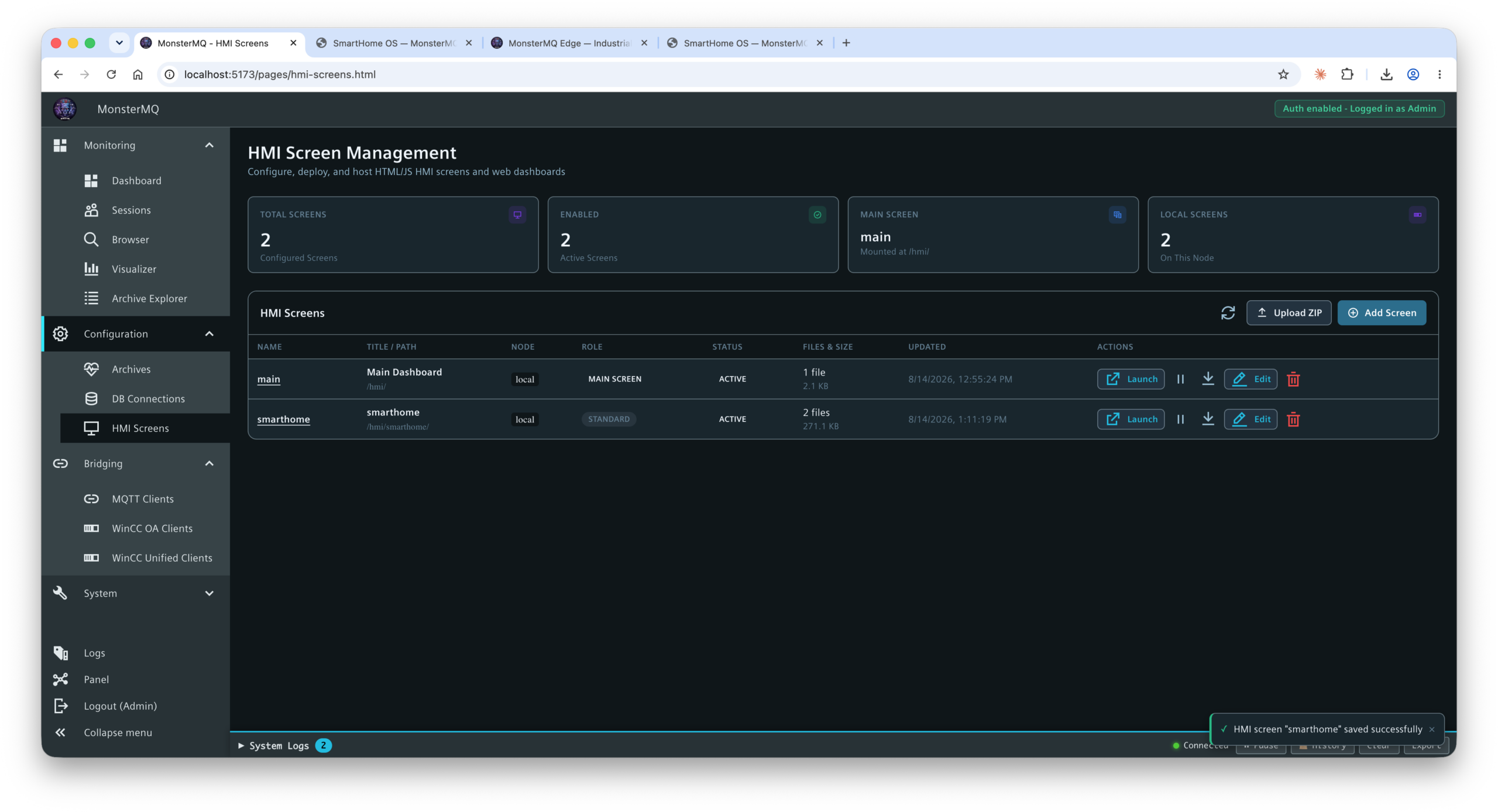 MonsterMQ Admin Interface